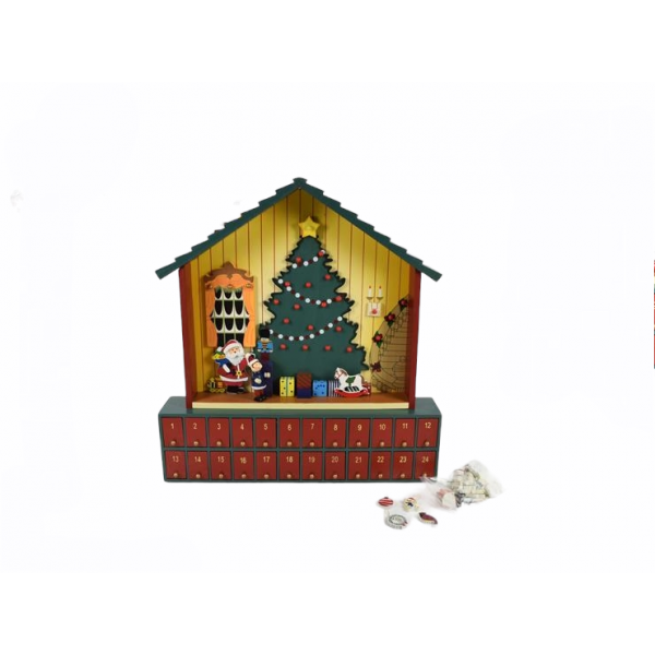 Casetta in Legno di Babbo Natale Calendario Avvento
